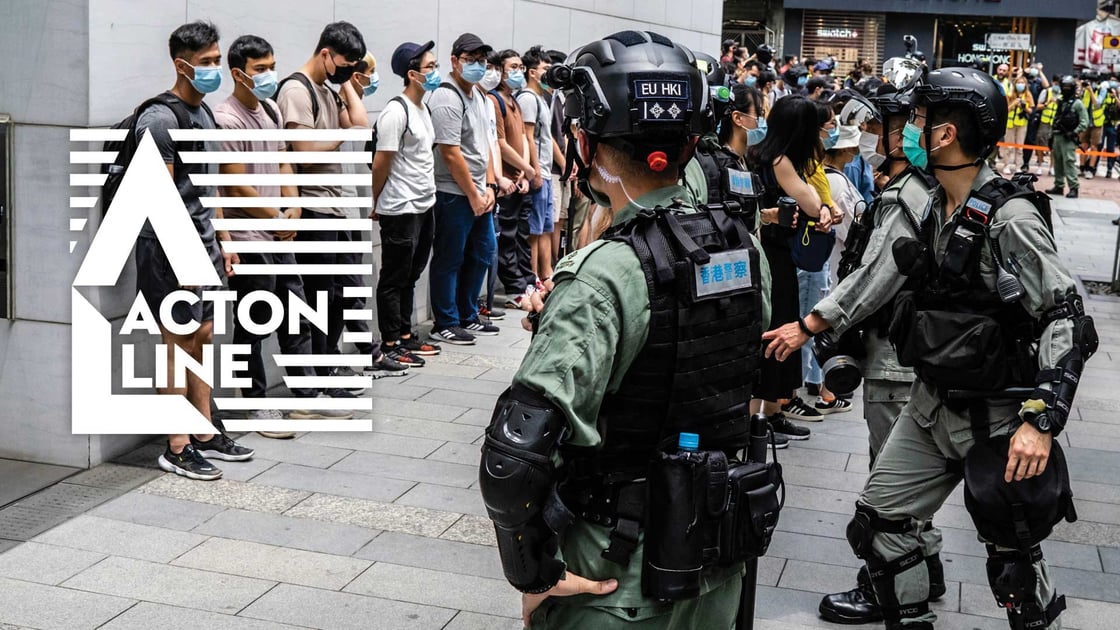 Police in Hong Kong detain protesters