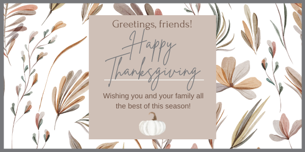 Thanksgiving Wishes Email Banner 2